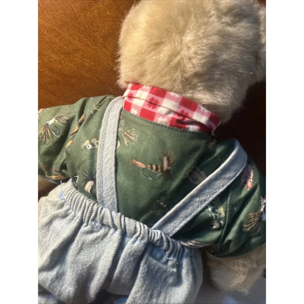 Fuzzy VanderBear Picnic Boy with Overalls Plush 13